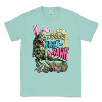 Seafoam Happy Easter Day T-rex Classic Tee - NancyCooperArtShop