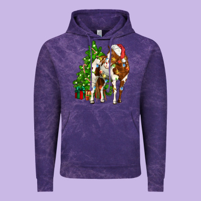 American Paint Horse Christmas Tree Vintage Hoodie Designed By Cowgirlartshop