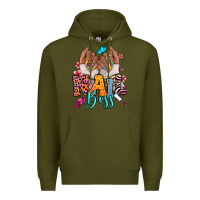 Army Green Afro woman nail boss Premium Hoodie - RanaPortraitStore