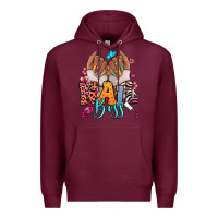 Burgundy Afro woman nail boss Premium Hoodie - RanaPortraitStore