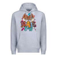 Heather Grey Afro woman nail boss Premium Hoodie - RanaPortraitStore