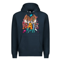 Navy Afro woman nail boss Premium Hoodie - RanaPortraitStore