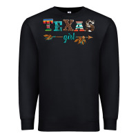 Black texas girl serape turquoise leopard cowhide arrow Premium Sweatshirt - Artiststas