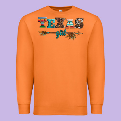 Texas Girl Serape Turquoise Leopard Cowhide Arrow Premium Sweatshirt Designed By Artiststas
