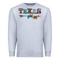 Heather Grey texas girl serape turquoise leopard cowhide arrow Premium Sweatshirt - Artiststas