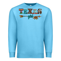 Ocean Blue texas girl serape turquoise leopard cowhide arrow Premium Sweatshirt - Artiststas