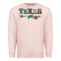 Pale Pink texas girl serape turquoise leopard cowhide arrow Premium Sweatshirt - Artiststas