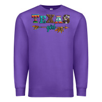 Purple texas girl serape turquoise leopard cowhide arrow Premium Sweatshirt - Artiststas