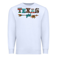 White texas girl serape turquoise leopard cowhide arrow Premium Sweatshirt - Artiststas
