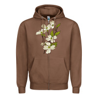 Chestnut American Dogwood Flower Illustrations Zipper Hoodie - LillyAllenDesigns