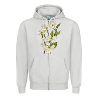 Dove Grey American Dogwood Flower Illustrations Zipper Hoodie - LillyAllenDesigns