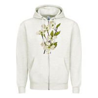American Dogwood Flower Illustrations Zipper Hoodie | Teevron