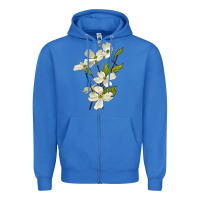 True Royal American Dogwood Flower Illustrations Zipper Hoodie - LillyAllenDesigns