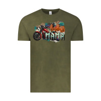 Vintage Olive Badass Mama motorcycle Vintage Tee - HowdyJamesFarm