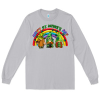 Moon Dust Happy St. Patrick's Day rainbow gnomes Long Sleeve Tee - CowGirlArtShop