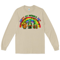 Mushroom Happy St. Patrick's Day rainbow gnomes Long Sleeve Tee - CowGirlArtShop