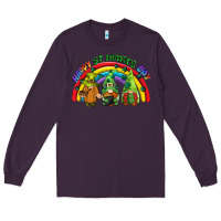 Plum Happy St. Patrick's Day rainbow gnomes Long Sleeve Tee - CowGirlArtShop