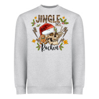 Heather Grey jingle bell rock black Heavyweight Sweatshirt - CowhideDigitalArt