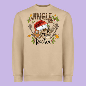 Jingle Bell Rock Black Heavyweight Sweatshirt Designed By Cowhidedigitalart