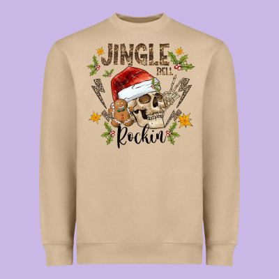 Jingle Bell Rock Black Heavyweight Sweatshirt Designed By Cowhidedigitalart