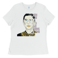 White RBG Ruth Bader Ginsburg Women Belong In All Places Ladies Tee - Bettercallsaul