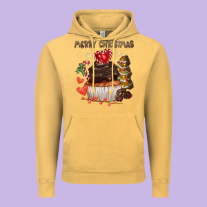 Merry Christmas Cupcake Chocolate Vintage Hoodie Designed By Cowgirlartshop