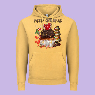 Merry Christmas Cupcake Chocolate Vintage Hoodie Designed By Cowgirlartshop