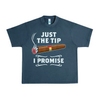 Midnight Navy Just The Tip Cigar Smoker Gift Funny Cigar Smoking Urban Heavy Tee - trangStudio