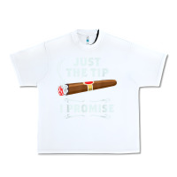 White Just The Tip Cigar Smoker Gift Funny Cigar Smoking Urban Heavy Tee - trangStudio
