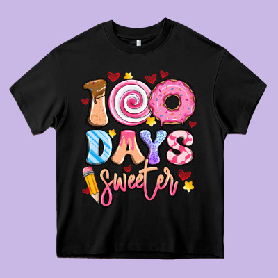 100 Days Sweeter Heavy Core Tee Designed By Artiststas
