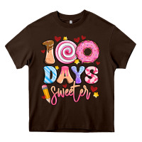 Chocolate Brown 100 days sweeter Heavy Core Tee - Artiststas