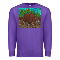 Purple custom cactus and sunflowers leopard turquoise Premium Sweatshirt - Artiststas