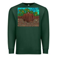 Sports Green custom cactus and sunflowers leopard turquoise Premium Sweatshirt - Artiststas