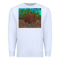 White custom cactus and sunflowers leopard turquoise Premium Sweatshirt - Artiststas