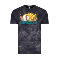 Cloud Black game day baseball leopard flames fireball Vintage Tee - HowdyJamesFarm