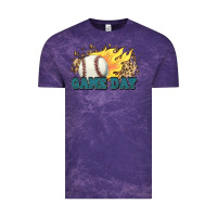 Cloud Purple game day baseball leopard flames fireball Vintage Tee - HowdyJamesFarm