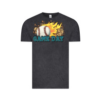 Vintage Black game day baseball leopard flames fireball Vintage Tee - HowdyJamesFarm