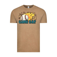 Vintage Coffee game day baseball leopard flames fireball Vintage Tee - HowdyJamesFarm