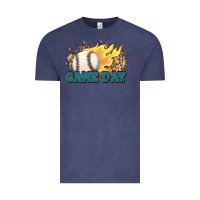 Vintage Denim game day baseball leopard flames fireball Vintage Tee - HowdyJamesFarm