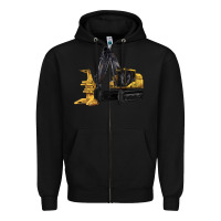 Black Feller Buncher Zipper Hoodie - LillyAllenDesigns