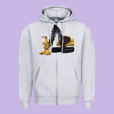 Feller Buncher Zipper Hoodie Designed By Lillyallendesigns