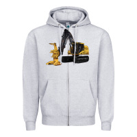 Heather Grey Feller Buncher Zipper Hoodie - LillyAllenDesigns