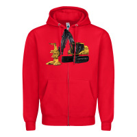 Red Feller Buncher Zipper Hoodie - LillyAllenDesigns