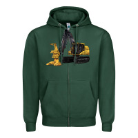 Sports Green Feller Buncher Zipper Hoodie - LillyAllenDesigns