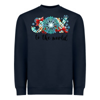 Navy Joy to the World Heavyweight Sweatshirt - CowhideDigitalArt