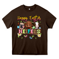 Chocolate Brown happy easter heifers Heavy Core Tee - Artiststas