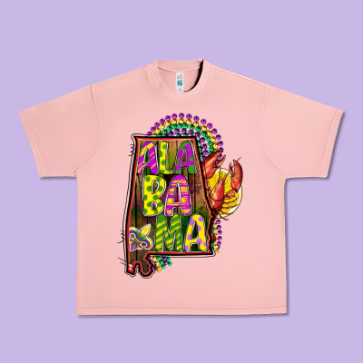 Mardi Gras Alabama Map Urban Heavy Tee Designed By Cowgirlartshop