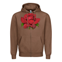 Chestnut Oklahoma Rose Illustrations Zipper Hoodie - LillyAllenDesigns