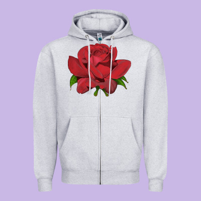 Oklahoma Rose Illustrations Zipper Hoodie Designed By Lillyallendesigns