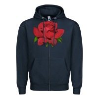 Navy Oklahoma Rose Illustrations Zipper Hoodie - LillyAllenDesigns